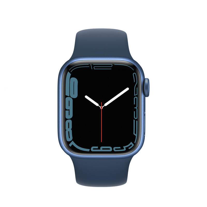 Apple Watch - Series 7 - 41mm Blue Aluminum - Blue Sport Band 03