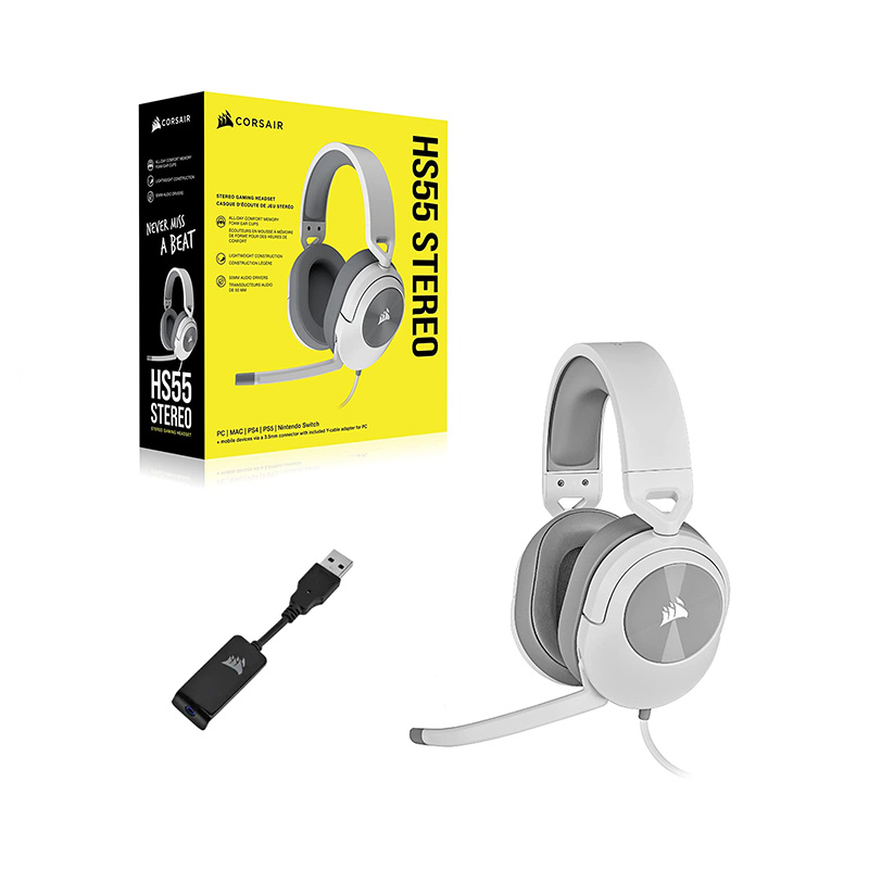 Corsair HS55 Surround Gaming Headset | White