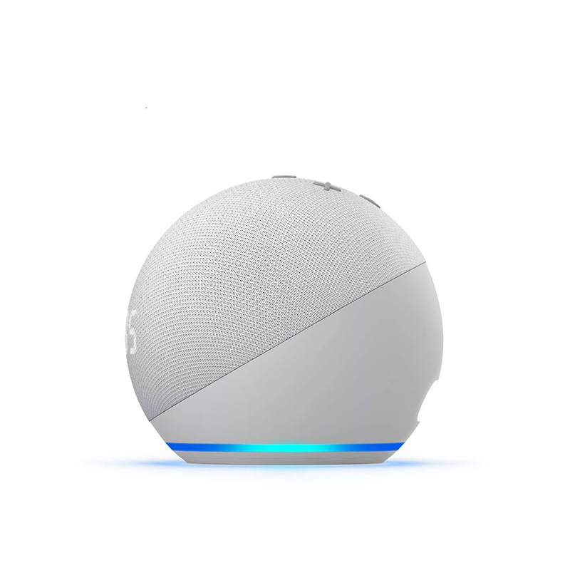 Amazon Echo Dot with Clock (4th Gen) - Glacier White