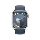 Apple Watch Series 9 | 45mm Silver Aluminum | Storm Blue Sport Band | S/M