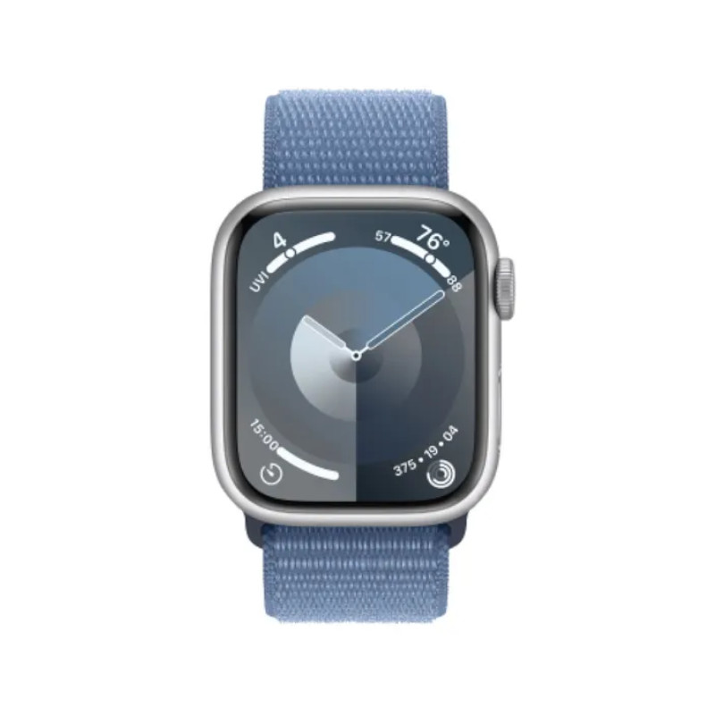 Apple Watch Series 9 | 41mm Silver Aluminum | Storm Blue Sport Loop