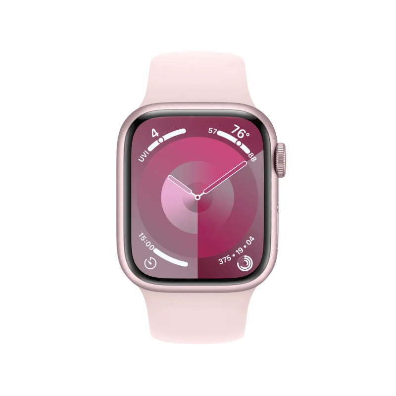 Apple Watch Series 9 | 41mm Pink Aluminum | Pink Sport Band | M/L