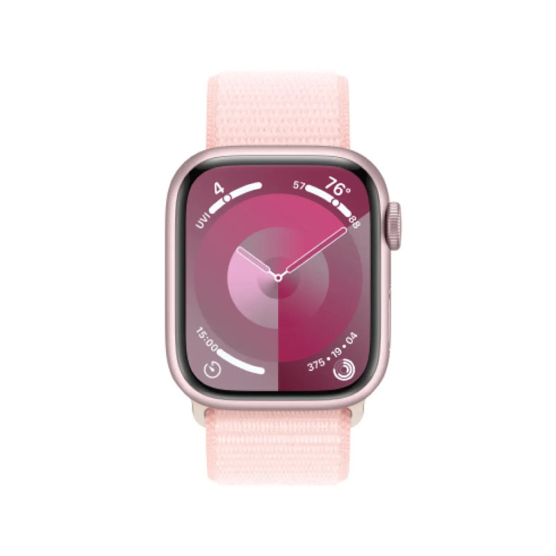 Apple Watch Series 9 | 45mm Pink Aluminum | Pink Sport Loop