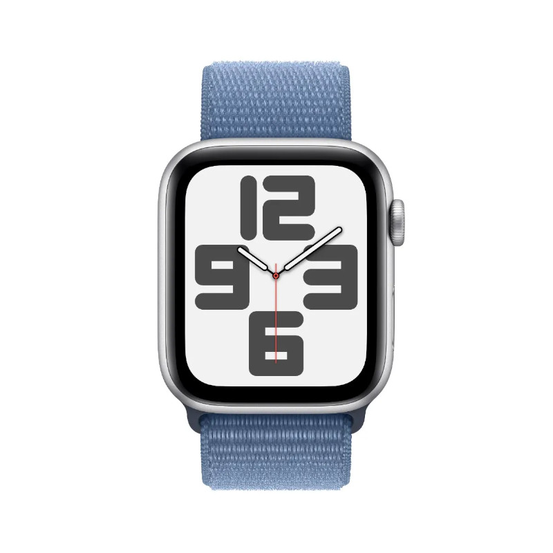 Apple Watch SE | 44mm Silver Aluminum | Storm Blue Sport Loop