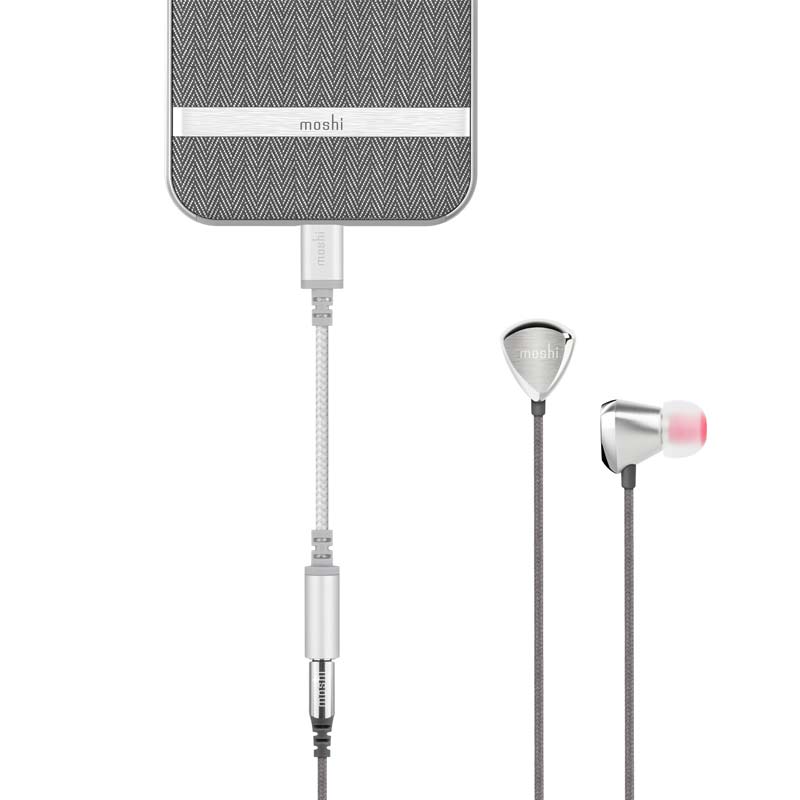 Moshi Integra Lightning to Headphone Jack Aapter - Jet Silver