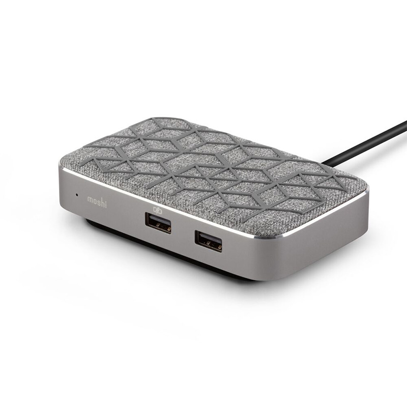 Moshi Symbus Q | USB-C Dock with Wireless Charging | Nordic Gray
