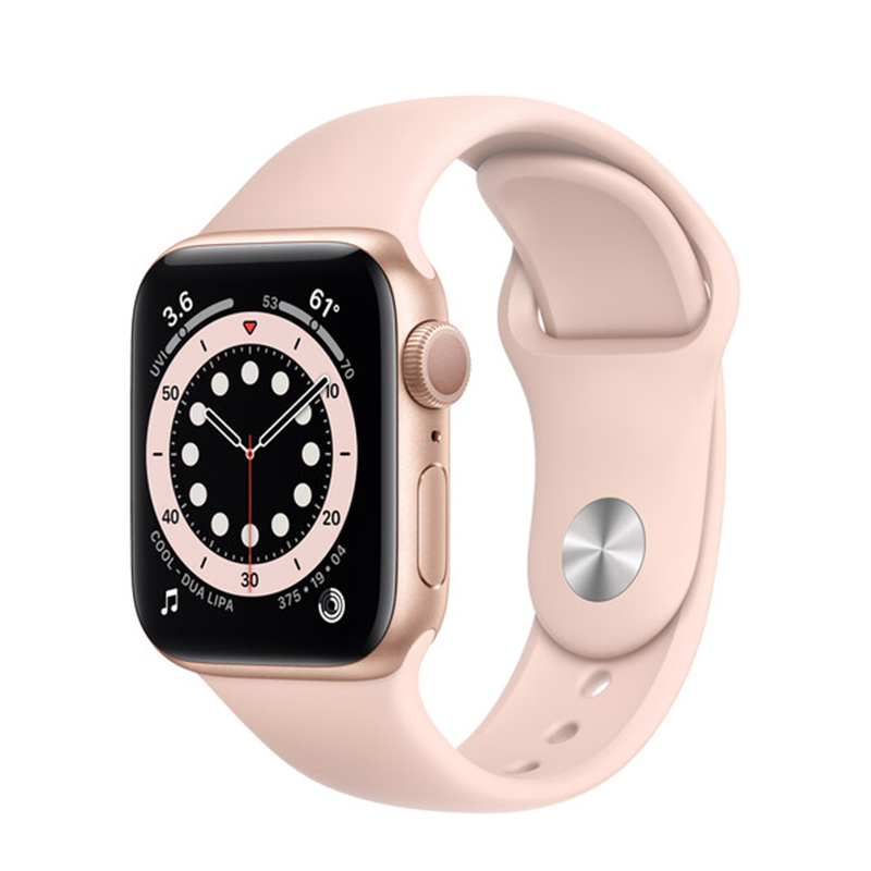 Apple Watch - Series 6 - 40mm Gold Aluminum - Pink Sand Sport Band