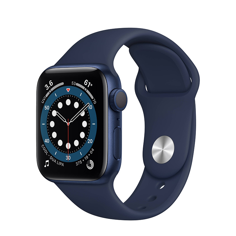 Apple Watch - Series 6 - 40mm Blue Aluminum - Deep Navy Sport Band