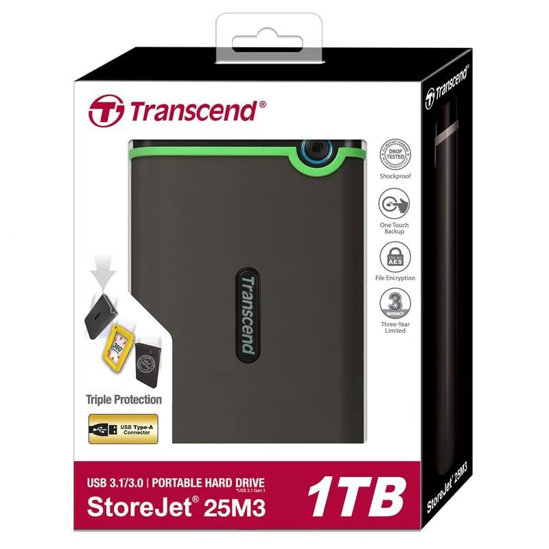 Transcend StoreJet M3 2.5 Inch - 1TB USB 3.1