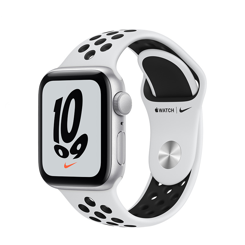 Apple Watch SE | 44mm Silver Aluminum | Platinum Black Nike Band