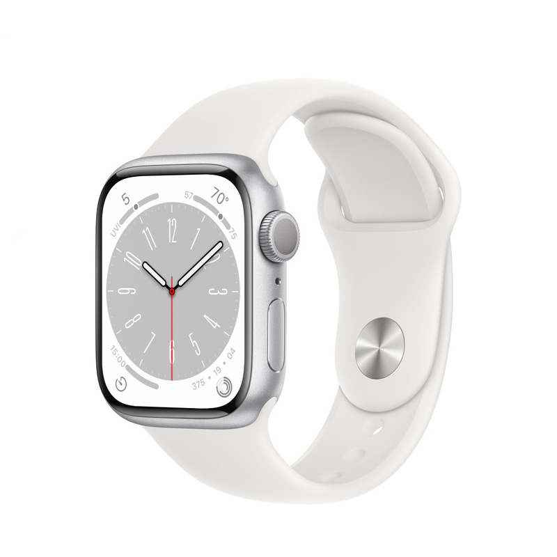 Apple Watch Series 8 | 41mm Silver Aluminum | White Sport Band