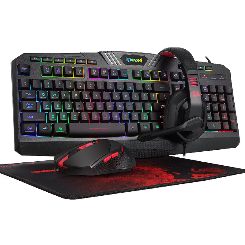 REDRAGON WaveImpact RGB Gaming Combo set (Keyboard + Mouse + Mousepad + Headset)