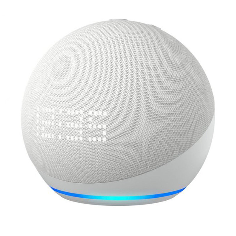 Amazon Echo Dot with Clock | 5th Gen | Glacier White