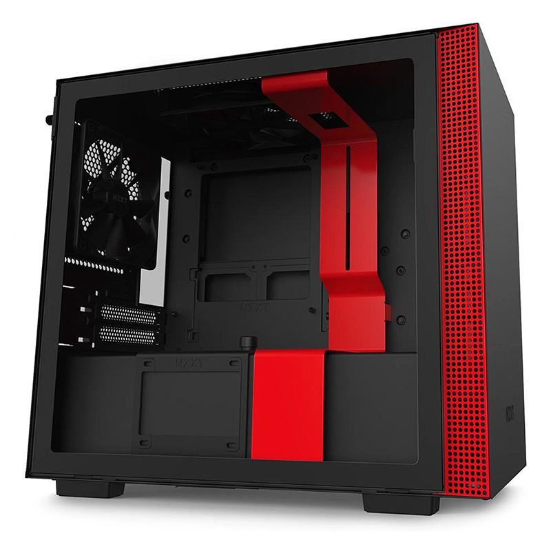 NZXT H210 | Matte Black with Red