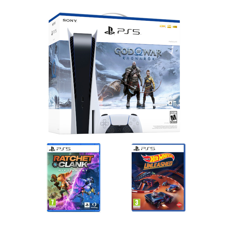 Sony Playstation 5 | Ultra HD Blu-Ray Edition | God of War Bundle | 2x Extra Games
