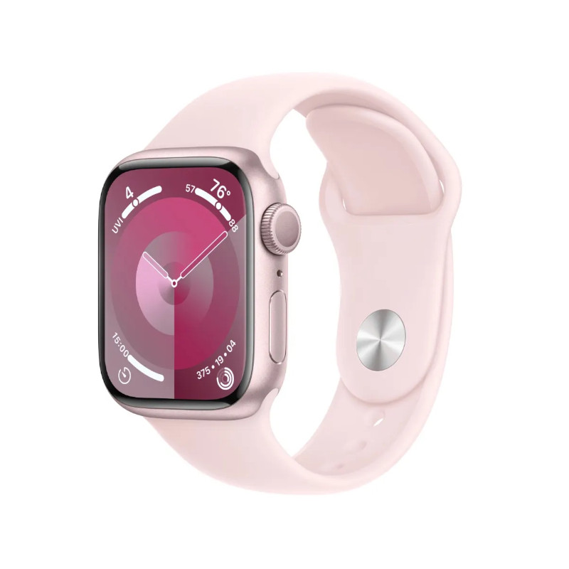Apple Watch Series 9 | 45mm Pink Aluminum | Pink Sport Band | M/L