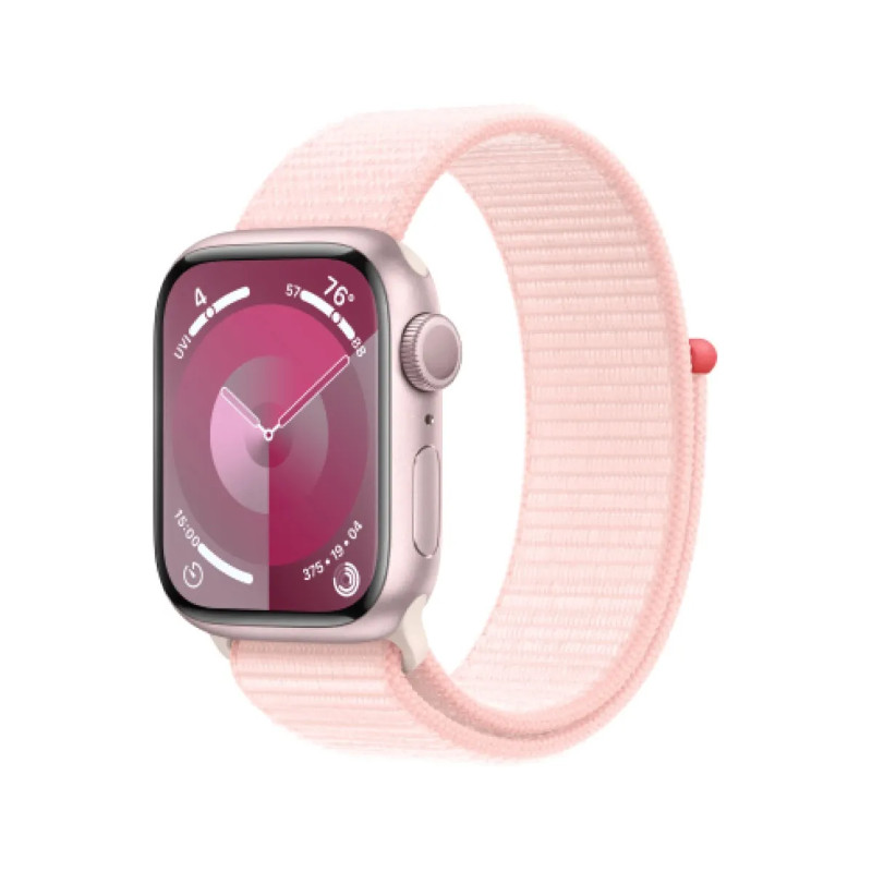 Apple Watch Series 9 | 45mm Pink Aluminum | Pink Sport Loop