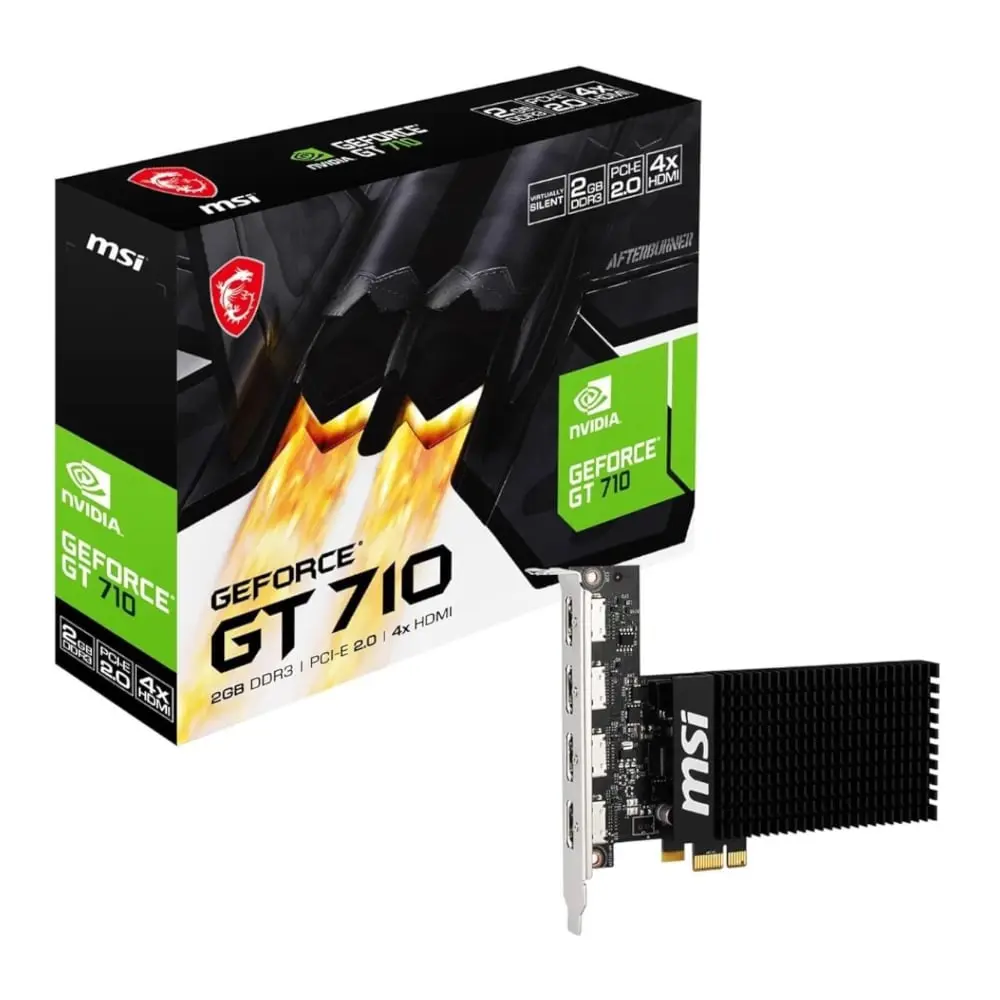 [GPU-MSI-GT710-2GB-4xHDMI] MSI GeForce GT710 Silent | 2GB GDDR4 | 4x HDMI Ports