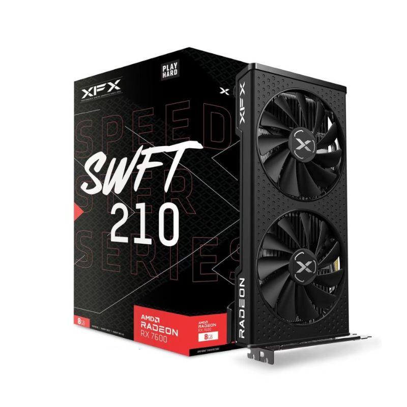 [GPU-XFX-RX-76PSWFTFG] XFX Radeon RX7600 Speedster SWFT | 8GB GDDR6 
