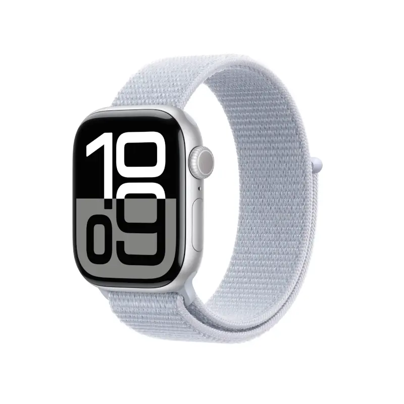 Apple Watch Series 10 | 46mm Silver Aluminium | Blue Cloud Sport Loop
