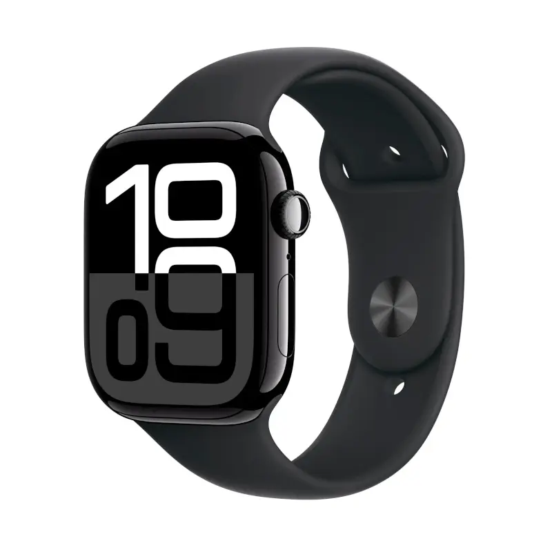 Apple Watch Series 10 | 46mm Jet Black Aluminium | Black Sport Band | S/M