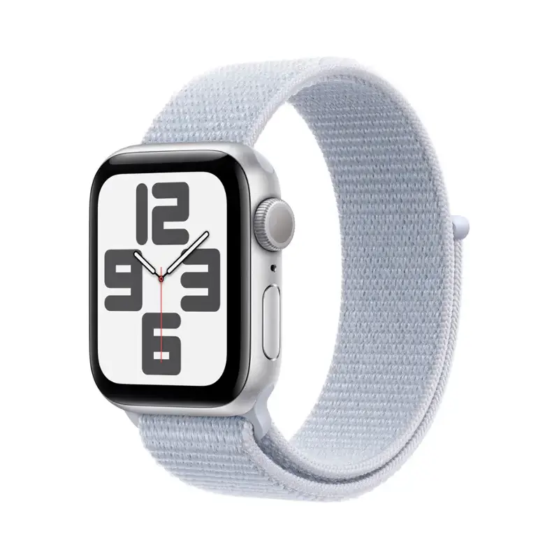 Apple Watch Series SE | 44mm Silver Aluminium | Blue Cloud Sport Loop