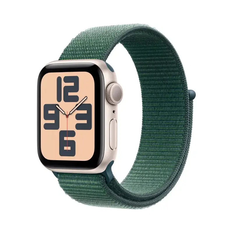 Apple Watch Series SE | 44mm Starlight Aluminium | Lake Green Sport Loop