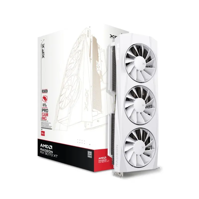 [GPU-XFX-RX-97QICKBW9] XFX Radeon RX9070 OC QuickSilver | White | 16GB GDDR6