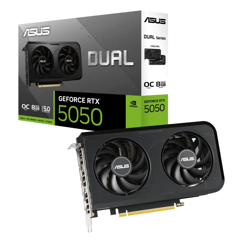 [GPU-ASUS-DUAL-RTX5050-O8G] ASUS GeForce RTX 5050 DUAL OC | 8GB GDDR7