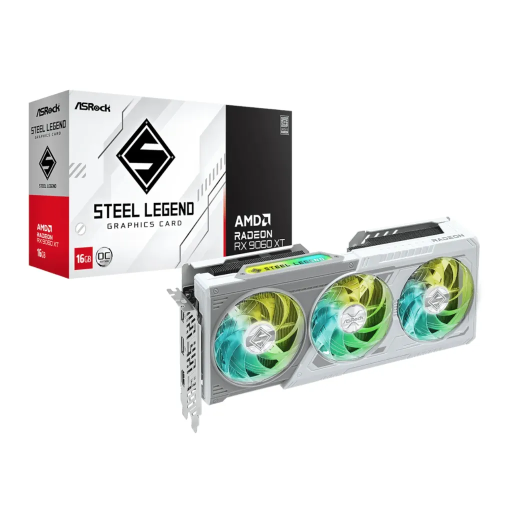 ASROCK Radeon RX 9060 XT Steel Legend OC | 16GB GDDR6