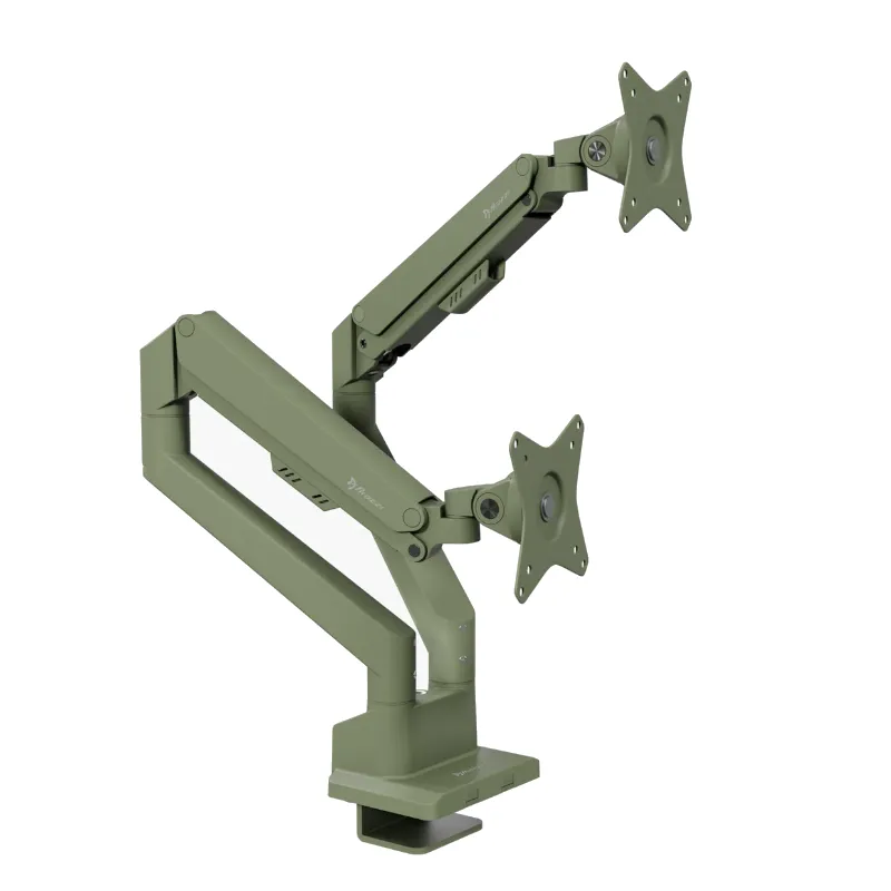 Arozzi Alzare Neo Duo | Gas Spring Dual Monitor Arm | Forest Green