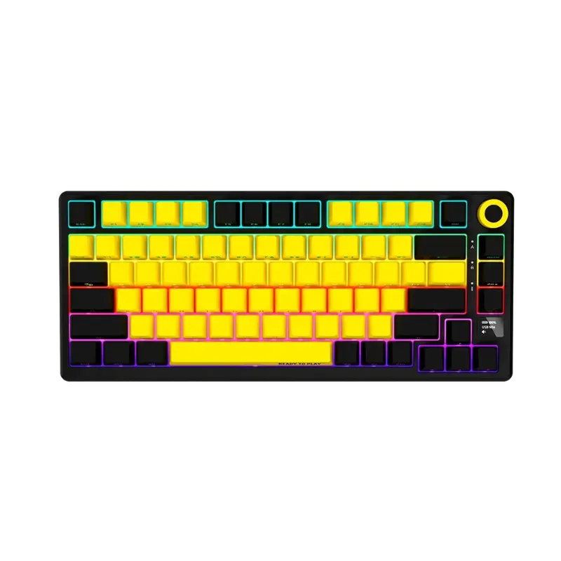 [KB-LRG-KBP7075W-YL-US] Lorgar KBP7075W | Wireless 75% Mechanical Keyboard | Black & Yellow