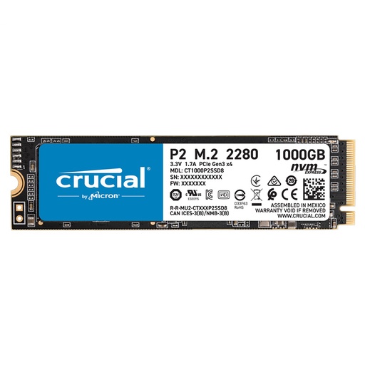 [SSD-CRU-P2-M2-1TB] Crucial P2 Series SSD | M.2 NVME | 1TB