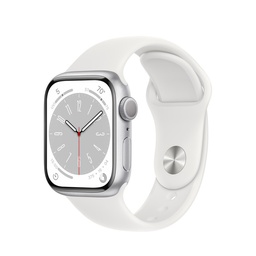 [APP-WAT-S8-41-MP6K3] Apple Watch Series 8 | 41mm Silver Aluminum | White Sport Band