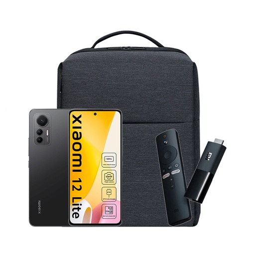 [PH-XI-12L-BUN] Xiaomi 12 Lite Combo | 256GB | Black | Free Mi TV Stick | Backpack