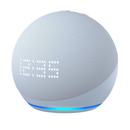 [AMA-ECHO-DOT-5C-CB] Amazon Echo Dot with Clock | 5th Gen | Cloud Blue