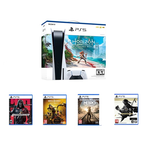 [PS5-BR-5GAME-HOR-2023] Sony Playstation 5 | Ultra HD Blu-Ray Edition | Horizon Bundle