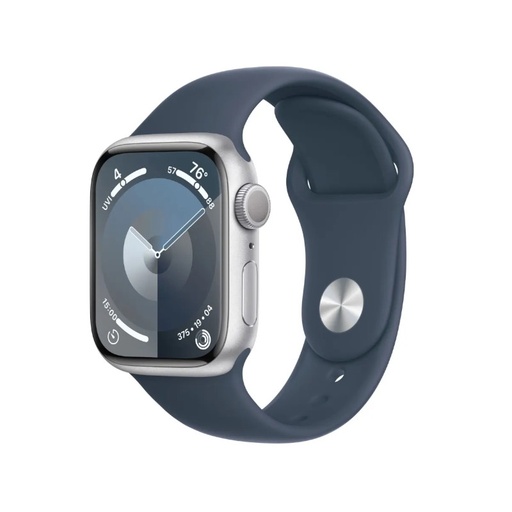 [APP-WAT-S9-MR903] Apple Watch Series 9 | 41mm Silver Aluminum | Storm Blue Sport Band | S/M