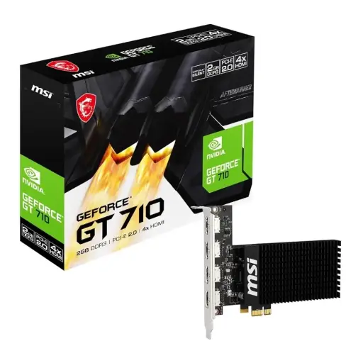 [GPU-MSI-GT710-2GB-4xHDMI] MSI GeForce GT710 Silent | 2GB GDDR4 | 4x HDMI Ports