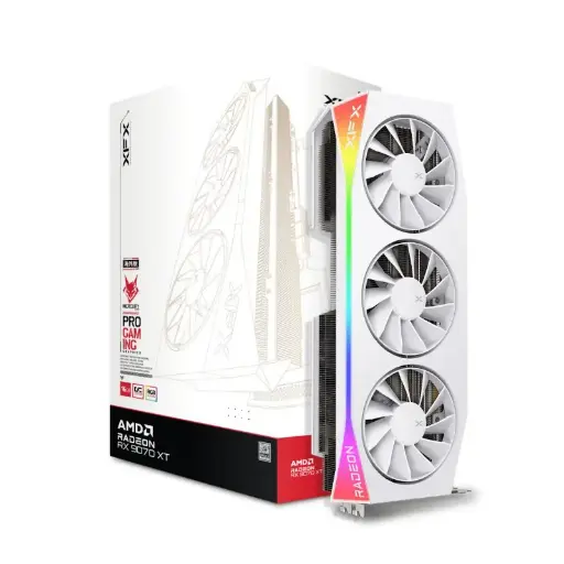 [GPU-XFX-RX-97TRGBBW9] XFX Radeon RX9070 XT Mercury | White | RGB | 16GB GDDR6